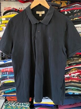 Vintage Burberry Polo Shirt Black Y2K Grunge Designer